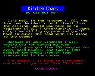 Kitchen Chaos (19xx)(Beebug)[KITCH] screen shot title